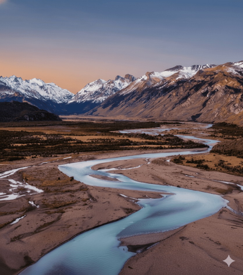 Mirador del Río de las Vueltas (Argentine) : vallée glaciaire d'El Chaltén